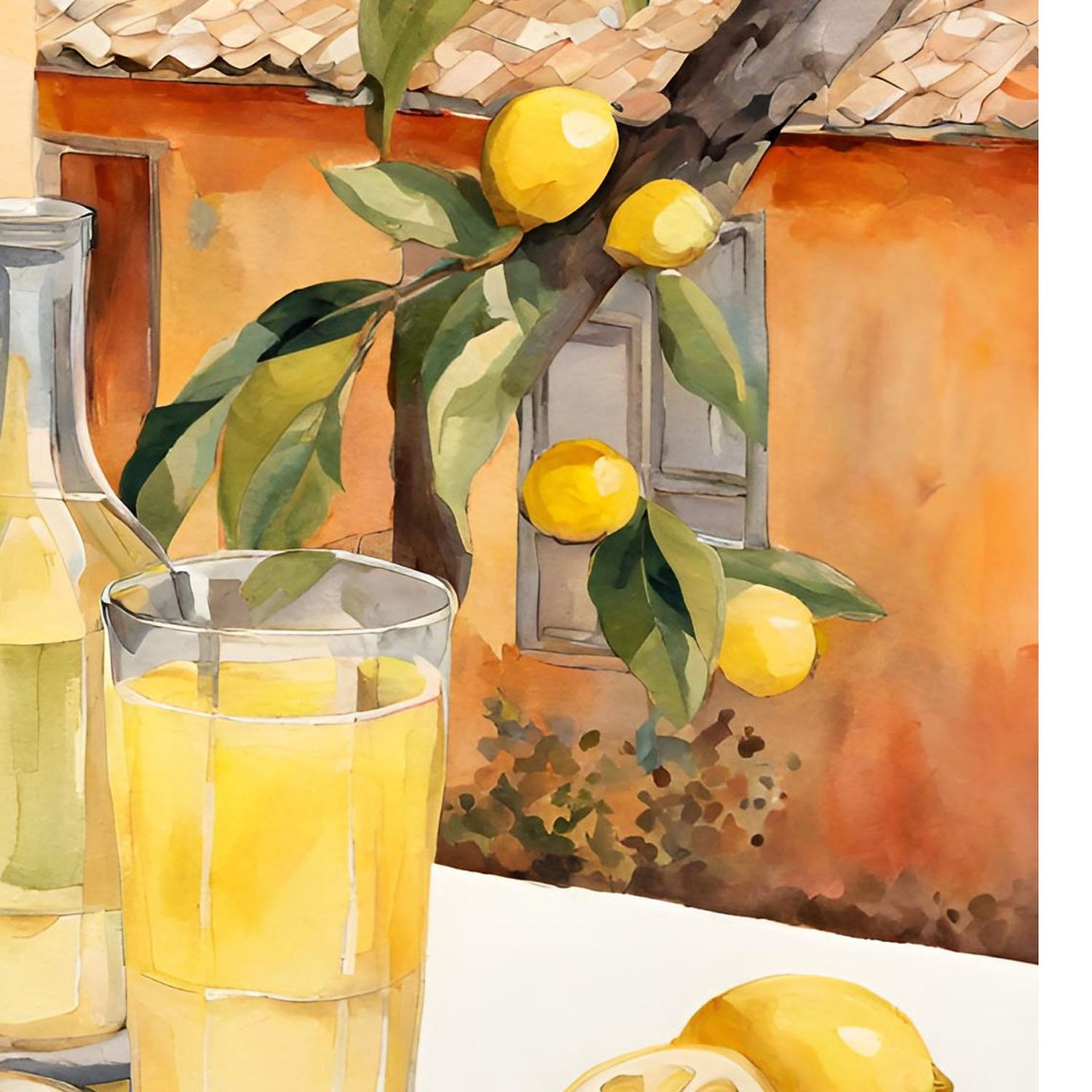Summer Italian Limoncello-by-Ohkimiko-wall-art-print-canvas-poster-framed-Gioia