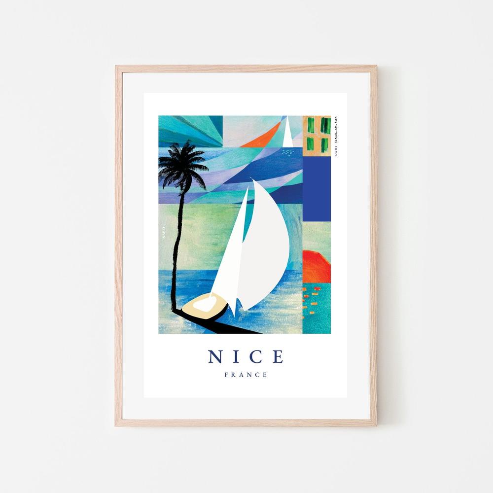 Summer Sailboat Beach-by-Alex Nereuta-wall-art-print-canvas-poster-framed-Gioia