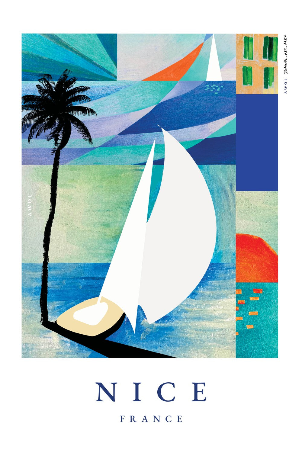 Summer Sailboat Beach-by-Alex Nereuta-wall-art-print-canvas-poster-framed-Gioia