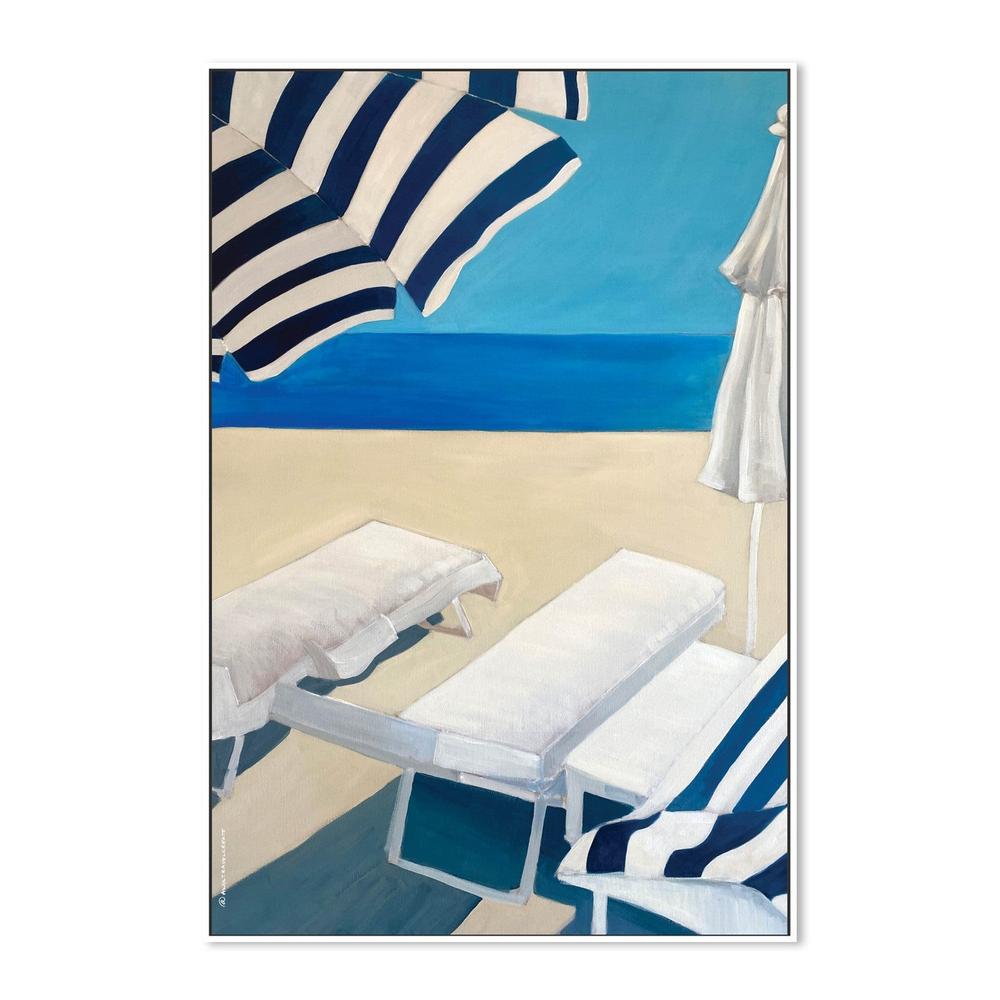 Sunny Striped Beach-by-Alex Nereuta-wall-art-print-canvas-poster-framed-Gioia
