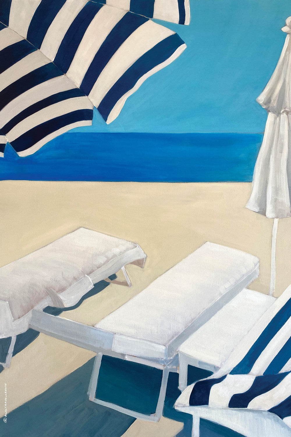 Sunny Striped Beach-by-Alex Nereuta-wall-art-print-canvas-poster-framed-Gioia