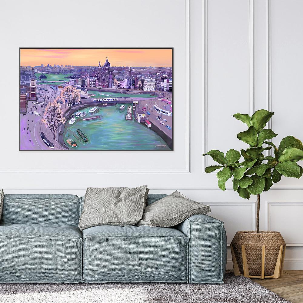 Sunrisein Amsterdam-by-Emma Forsberg-wall-art-print-canvas-poster-framed-Gioia