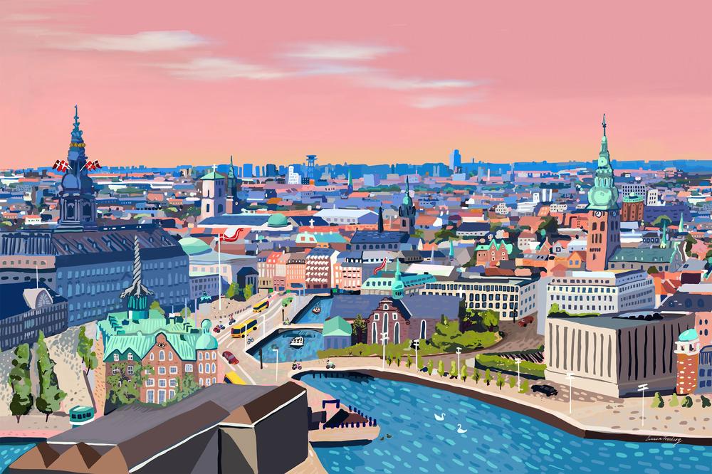 SunriseIn Copenhagen-by-Emma Forsberg-wall-art-print-canvas-poster-framed-Gioia
