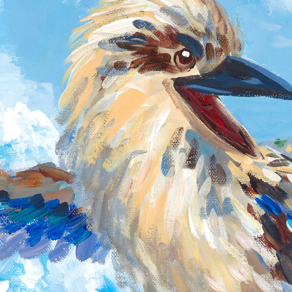 Surfing Kookaburra-by-Meredith Howse-wall-art-print-canvas-poster-framed-Gioia