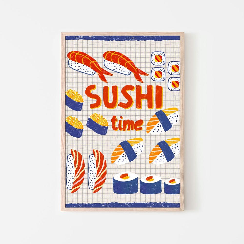 Sushi Time Delights-by-Radhika Modi-wall-art-print-canvas-poster-framed-Gioia