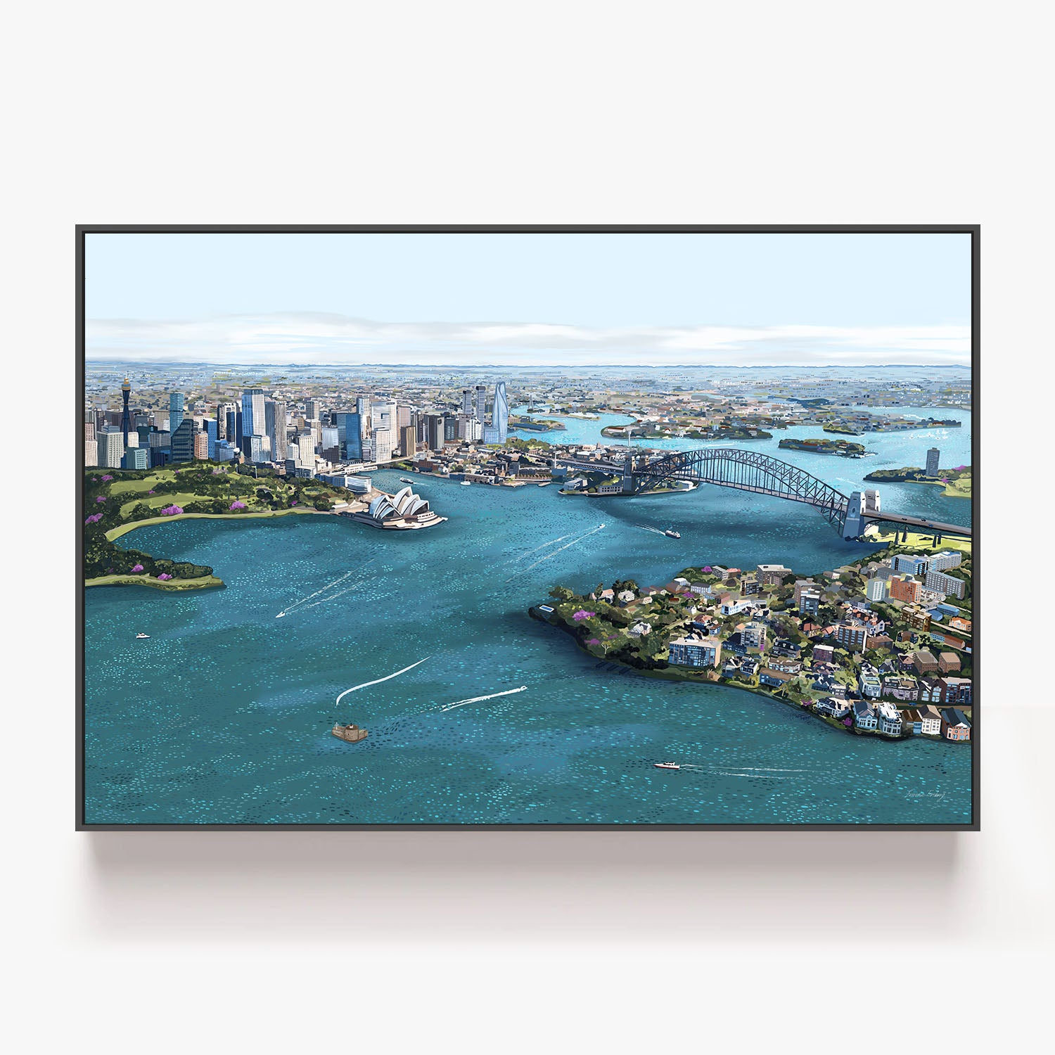 Sydney Harbour-by-Emma Forsberg-wall-art-print-canvas-poster-framed-Gioia