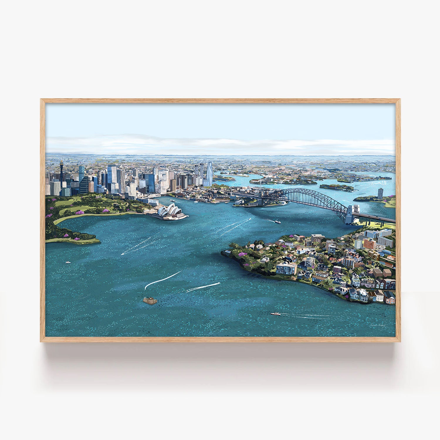 Sydney Harbour-by-Emma Forsberg-wall-art-print-canvas-poster-framed-Gioia