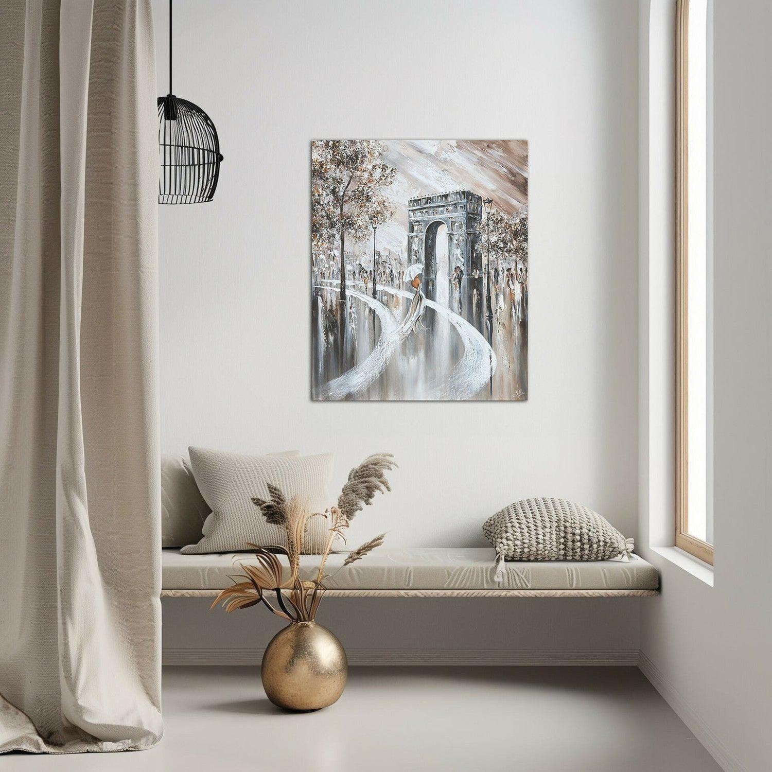 Elegance On The Champs-Élysées Acrylic On Canvas 60X76Cm By Isabella Karolewicz Original Artwork