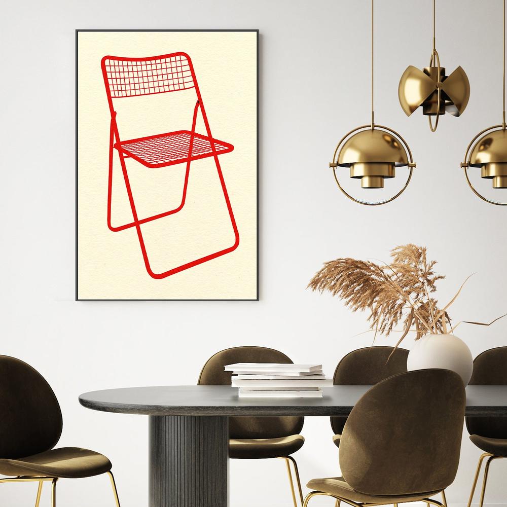 Ted Net Chair Red-by-Rosi Feist-wall-art-print-canvas-poster-framed-Gioia