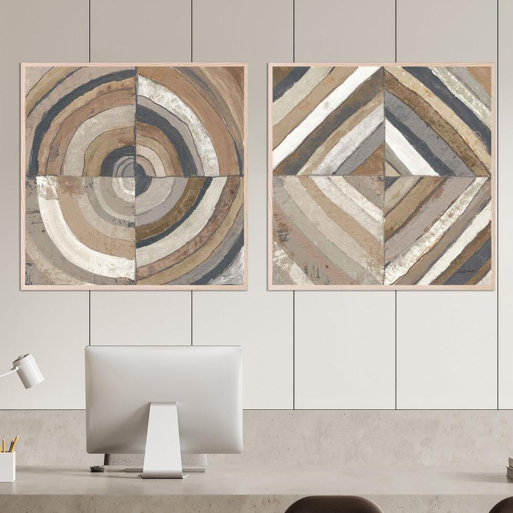 The Center, Style A & B, Abstract Crop Dark, Set Of 2-by-Cheryl Warrick-wall-art-print-canvas-poster-framed-Gioia
