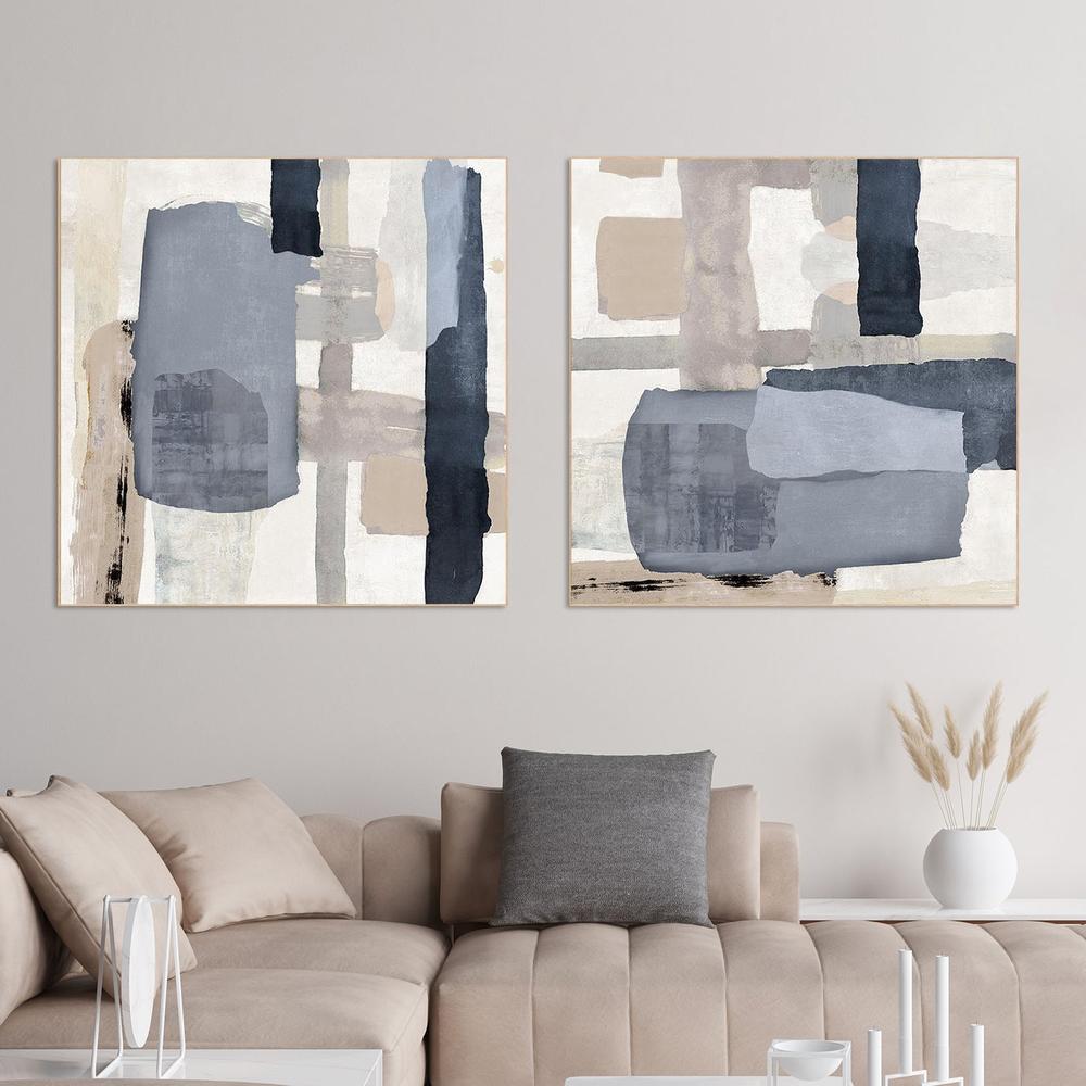 Tides in Check, Style A & B , Set Of 2-by-Jacob Q-wall-art-print-canvas-poster-framed-Gioia