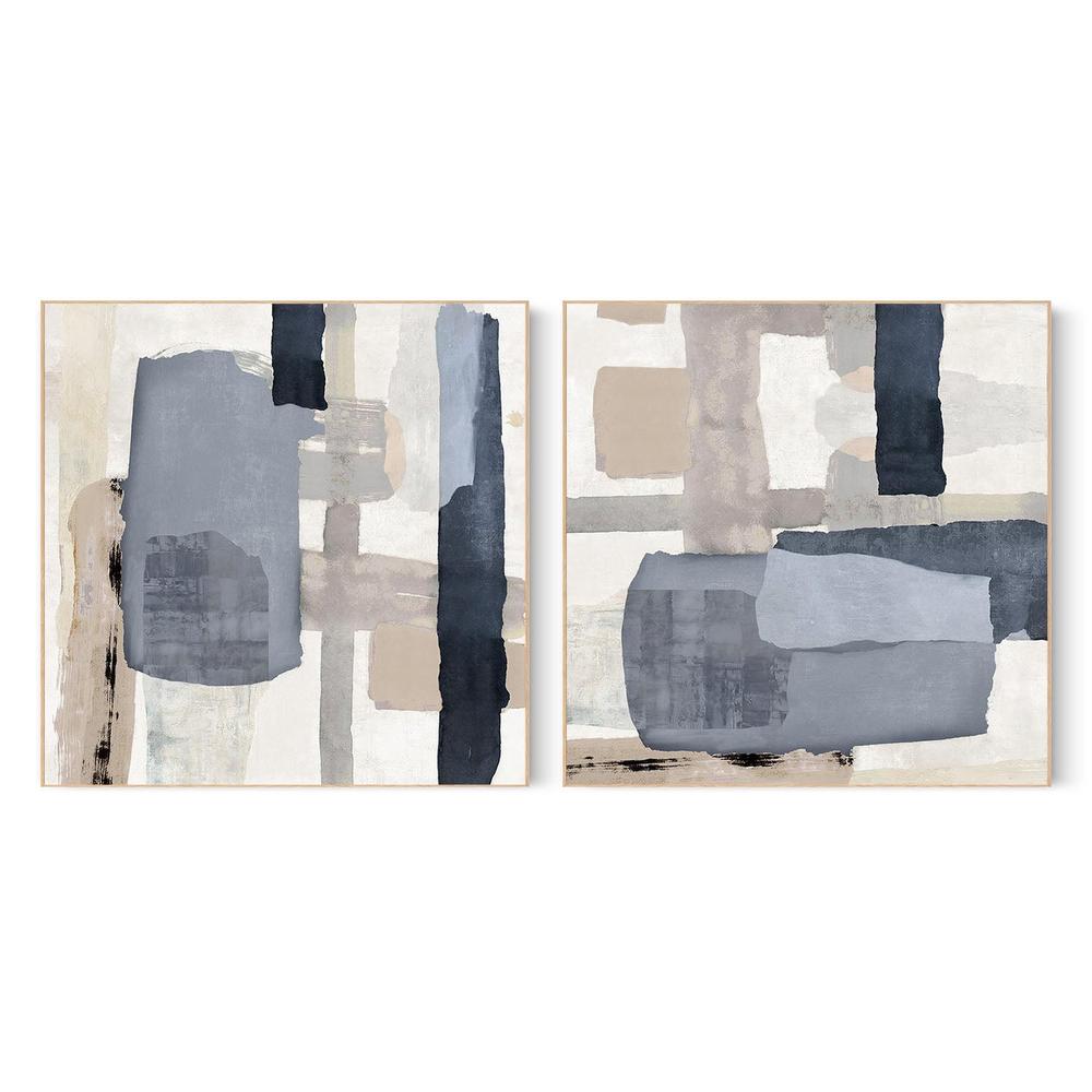 Tides in Check, Style A & B , Set Of 2-by-Jacob Q-wall-art-print-canvas-poster-framed-Gioia