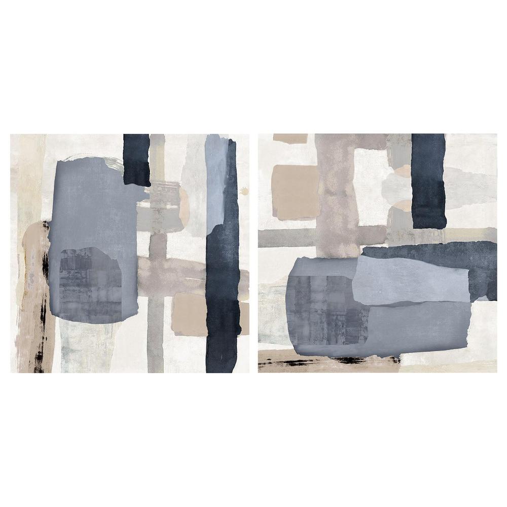 Tides in Check, Style A & B , Set Of 2-by-Jacob Q-wall-art-print-canvas-poster-framed-Gioia