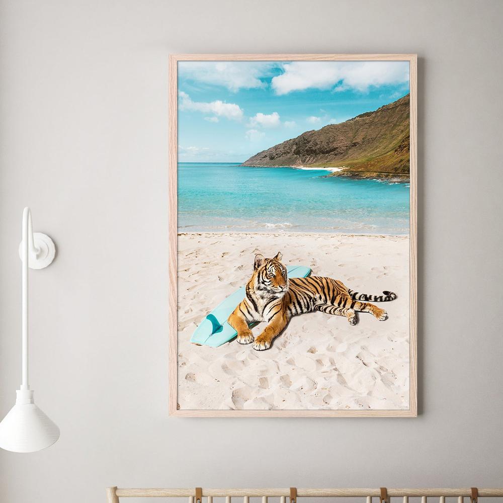 Tiger's Surf Beach-by-Gal Pittel-wall-art-print-canvas-poster-framed-Gioia