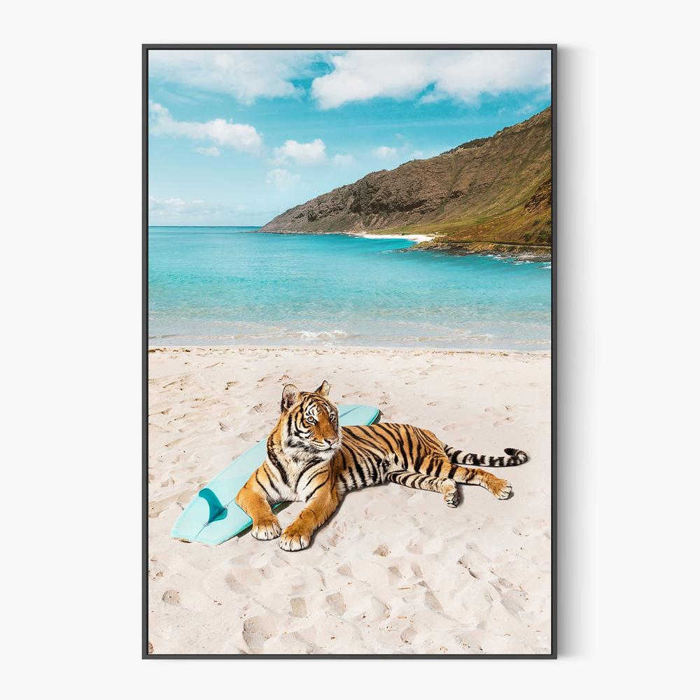Tiger's Surf Beach-by-Gal Pittel-wall-art-print-canvas-poster-framed-Gioia