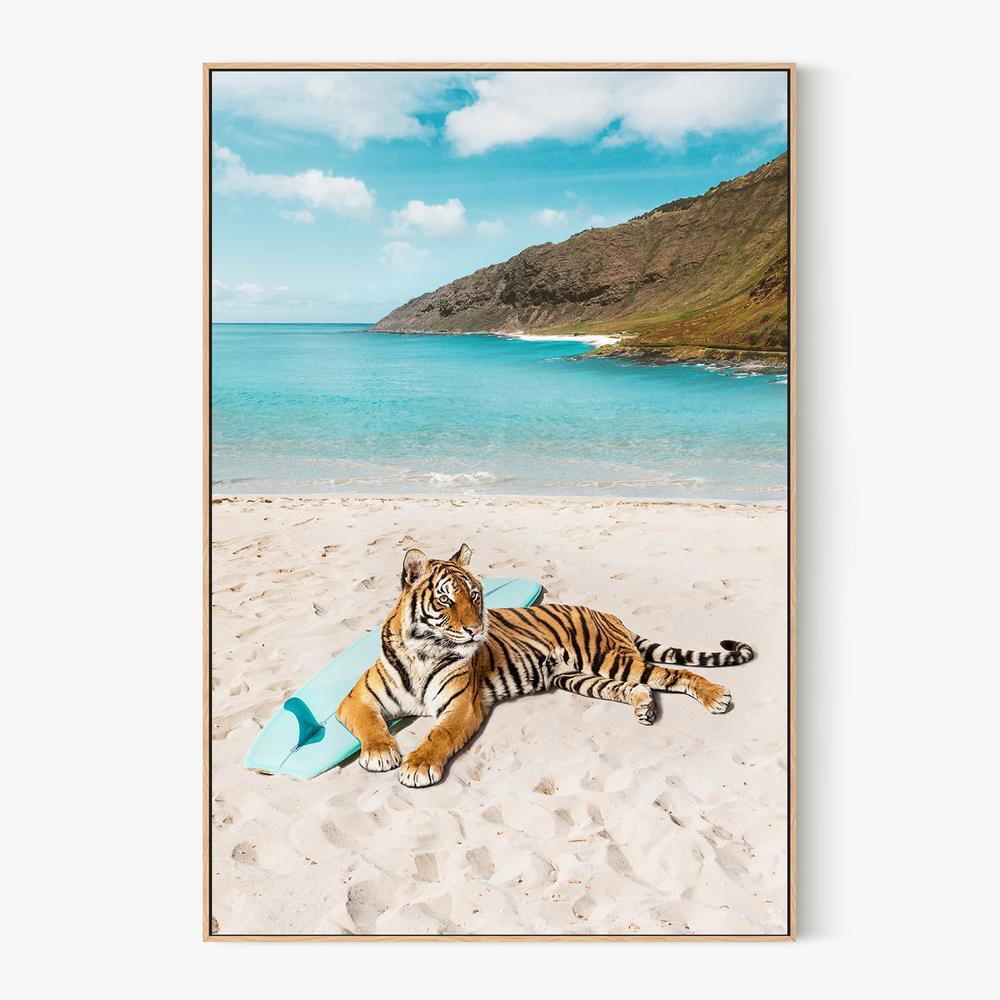 Tiger's Surf Beach-by-Gal Pittel-wall-art-print-canvas-poster-framed-Gioia