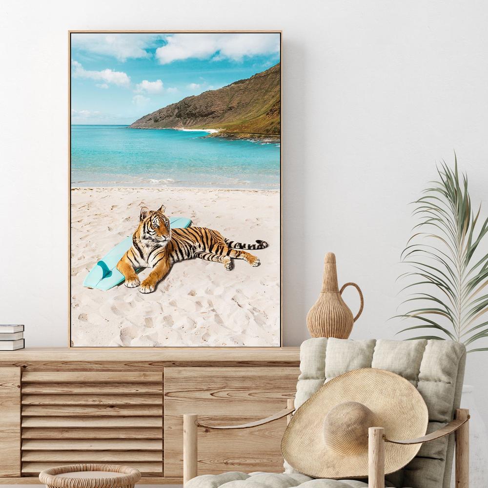 Tiger's Surf Beach-by-Gal Pittel-wall-art-print-canvas-poster-framed-Gioia