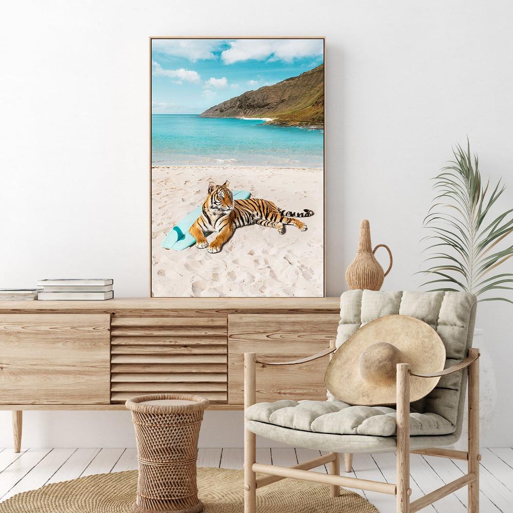 Tiger's Surf Beach-by-Gal Pittel-wall-art-print-canvas-poster-framed-Gioia