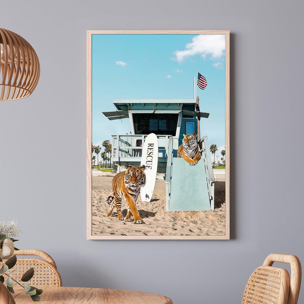 Tigers To The Rescue-by-Gal Pittel-wall-art-print-canvas-poster-framed-Gioia