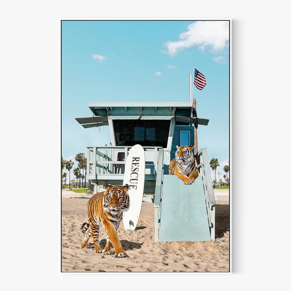 Tigers To The Rescue-by-Gal Pittel-wall-art-print-canvas-poster-framed-Gioia