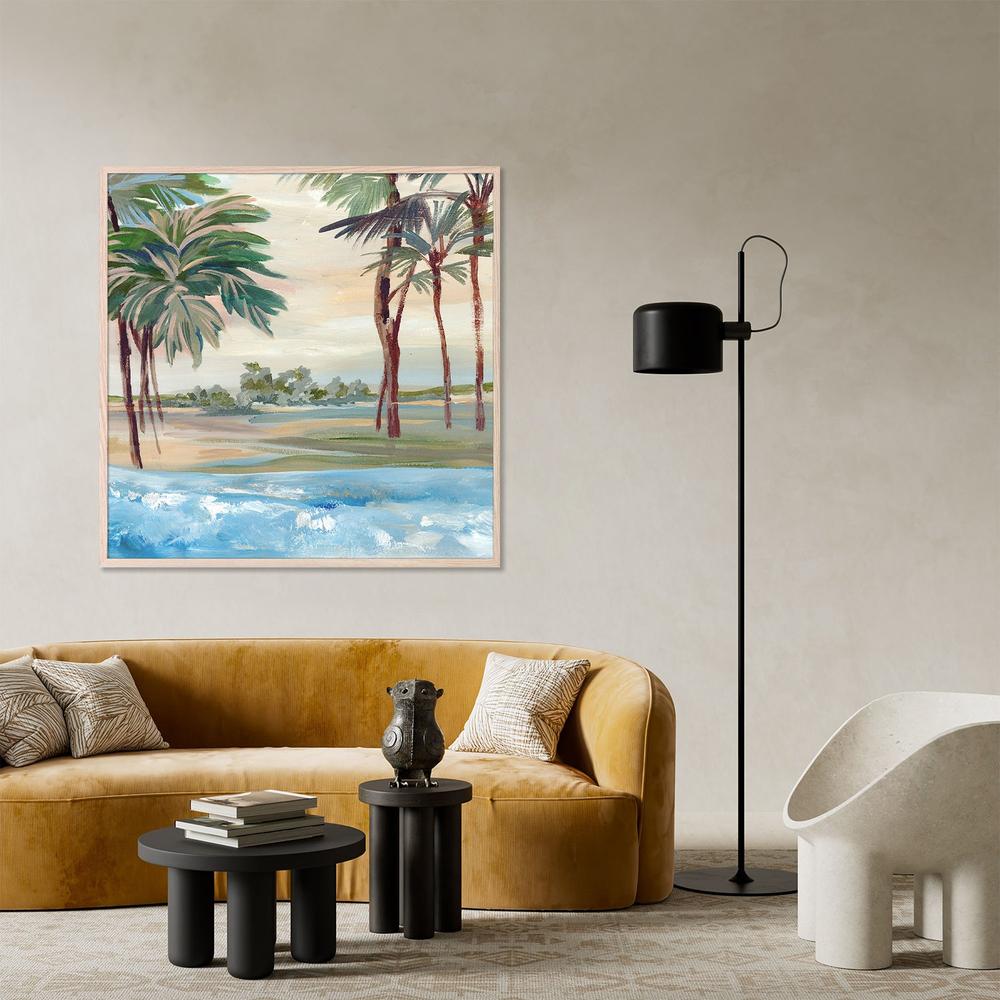 Tropical Shoreline with Palm Trees-by-Lera-wall-art-print-canvas-poster-framed-Gioia