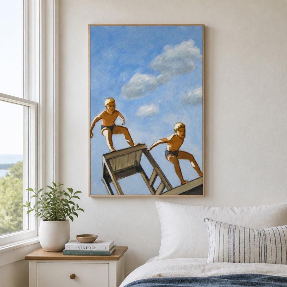Two Diving Boys-by-Sarah Morrissette-wall-art-print-canvas-poster-framed-Gioia