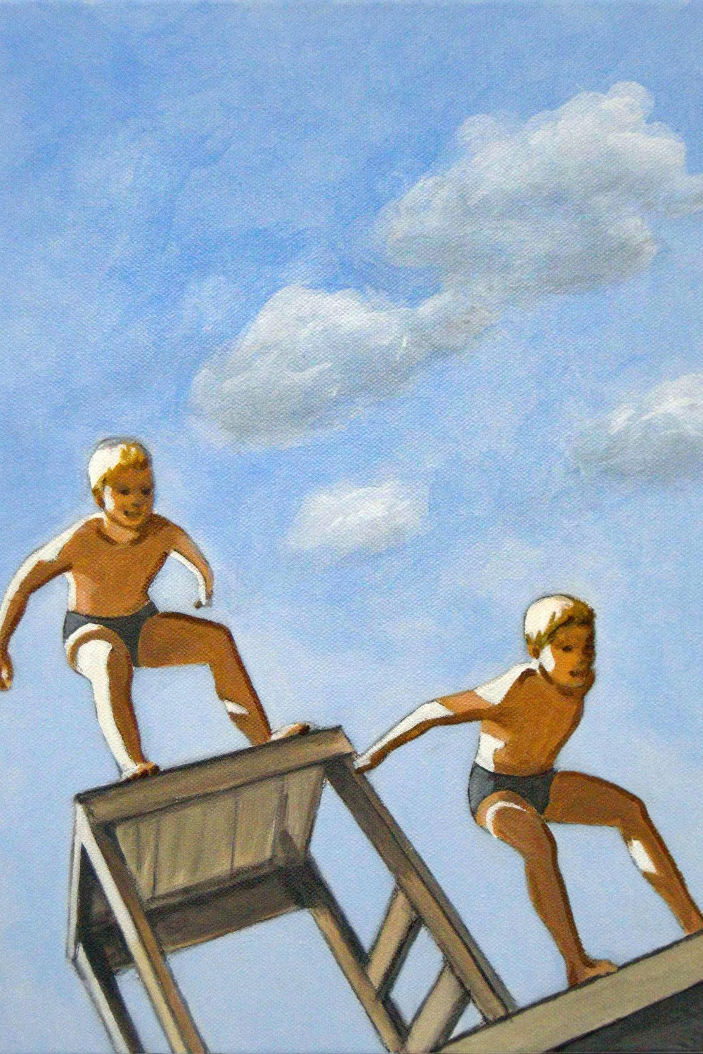 Two Diving Boys-by-Sarah Morrissette-wall-art-print-canvas-poster-framed-Gioia