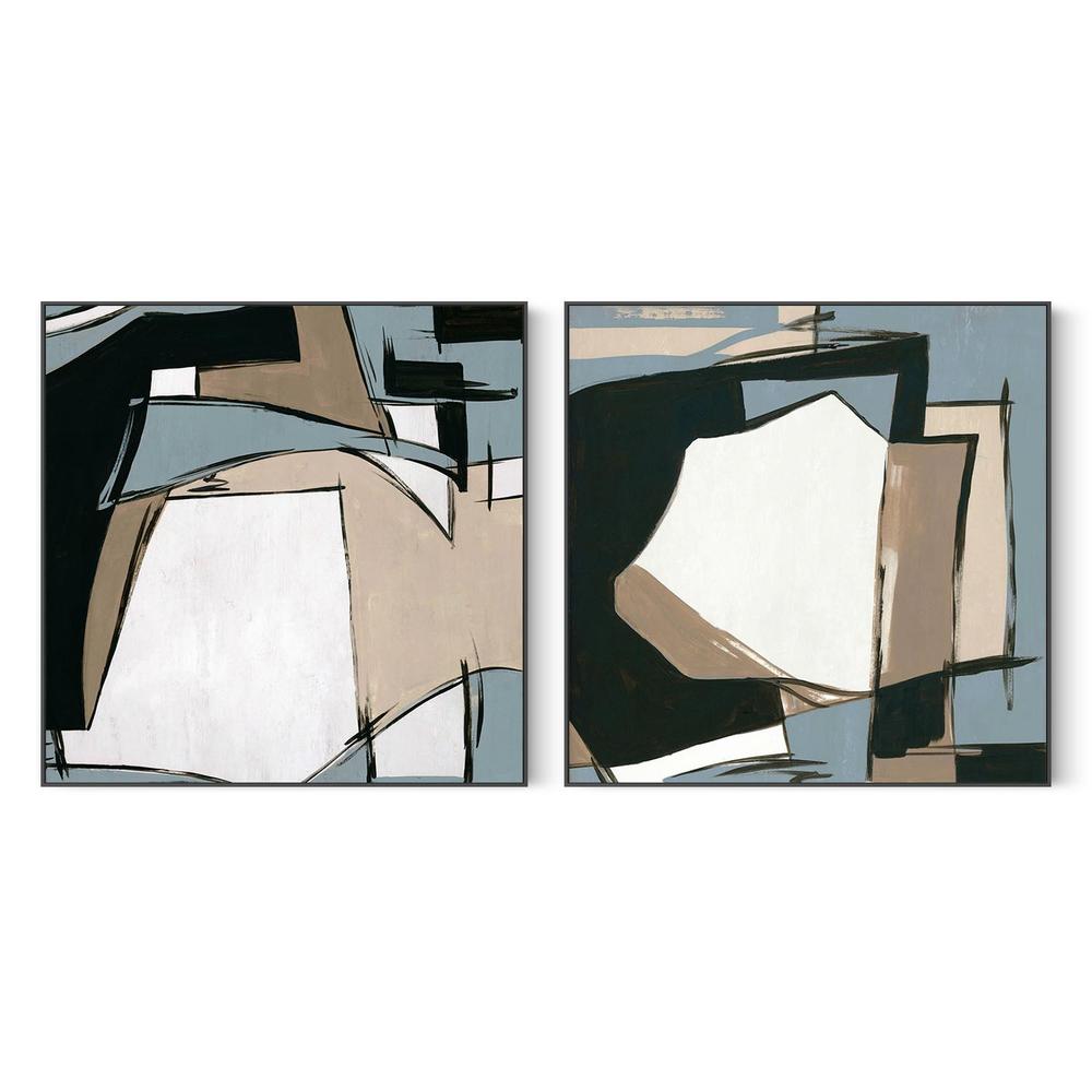 Urban Reflections in Neutral Shades, Style A & B , Set Of 2-by-Lera-wall-art-print-canvas-poster-framed-Gioia