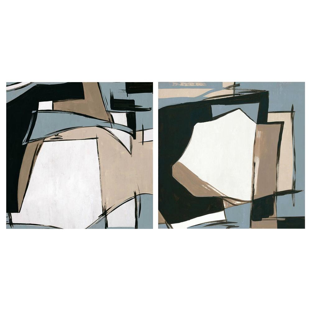 Urban Reflections in Neutral Shades, Style A & B , Set Of 2-by-Lera-wall-art-print-canvas-poster-framed-Gioia