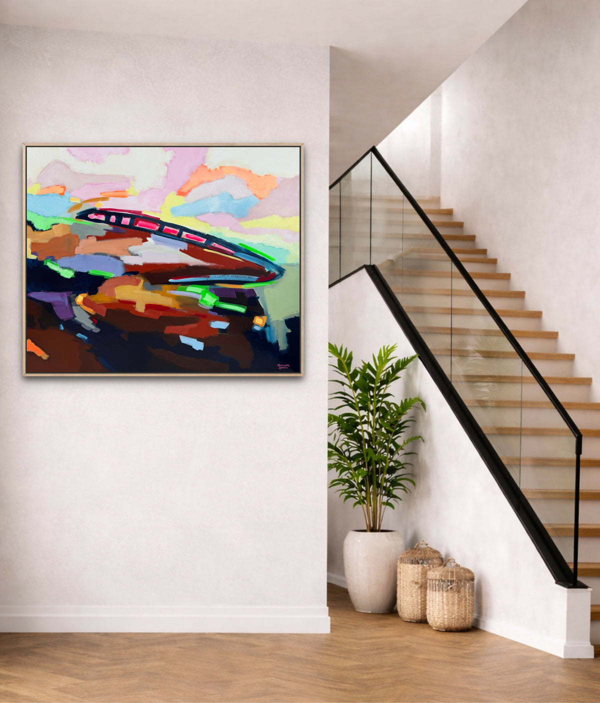 Bullet Train Blast. Original hand-painted artwork by Meredith Howse.