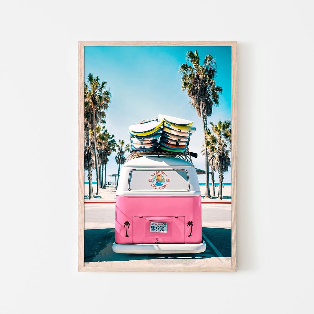 Van Life in Pink-by-Gal Pittel-wall-art-print-canvas-poster-framed-Gioia