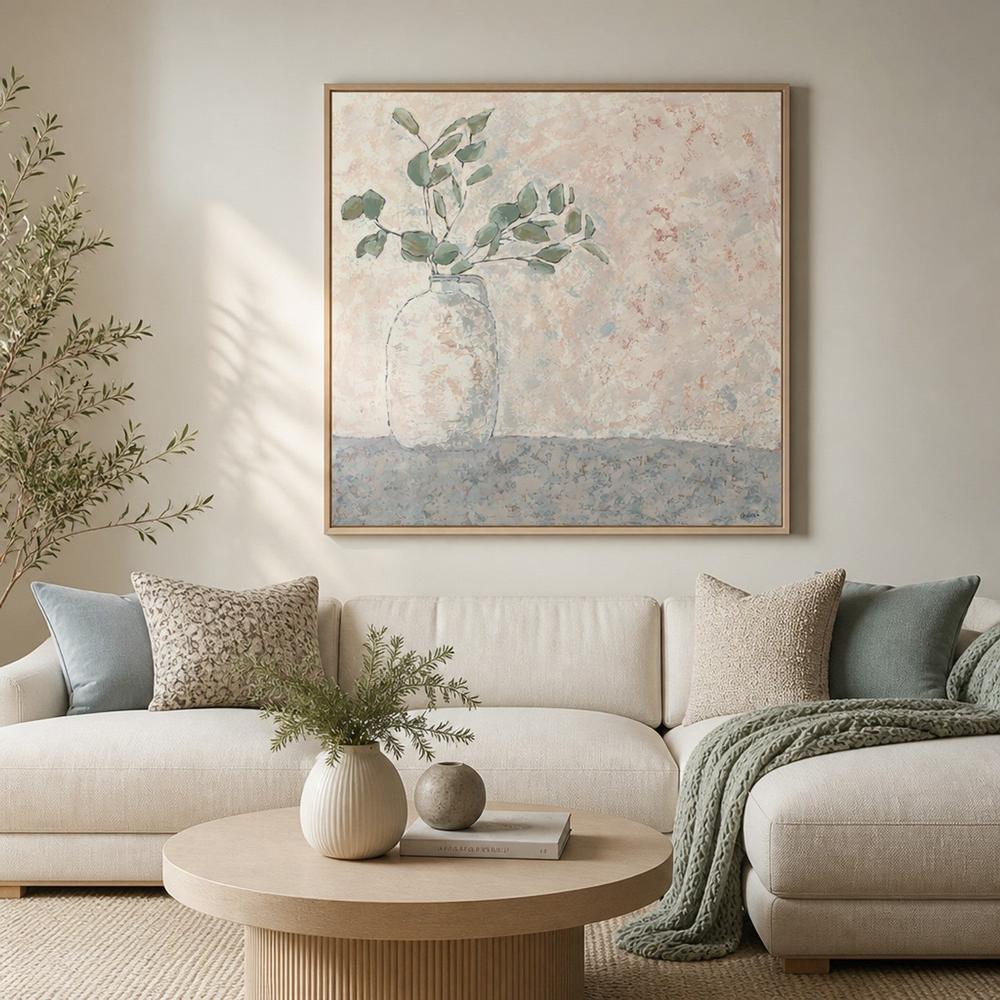 Vase Series - Eucalyptus Branch-by-Karen Cavania-wall-art-print-canvas-poster-framed-Gioia
