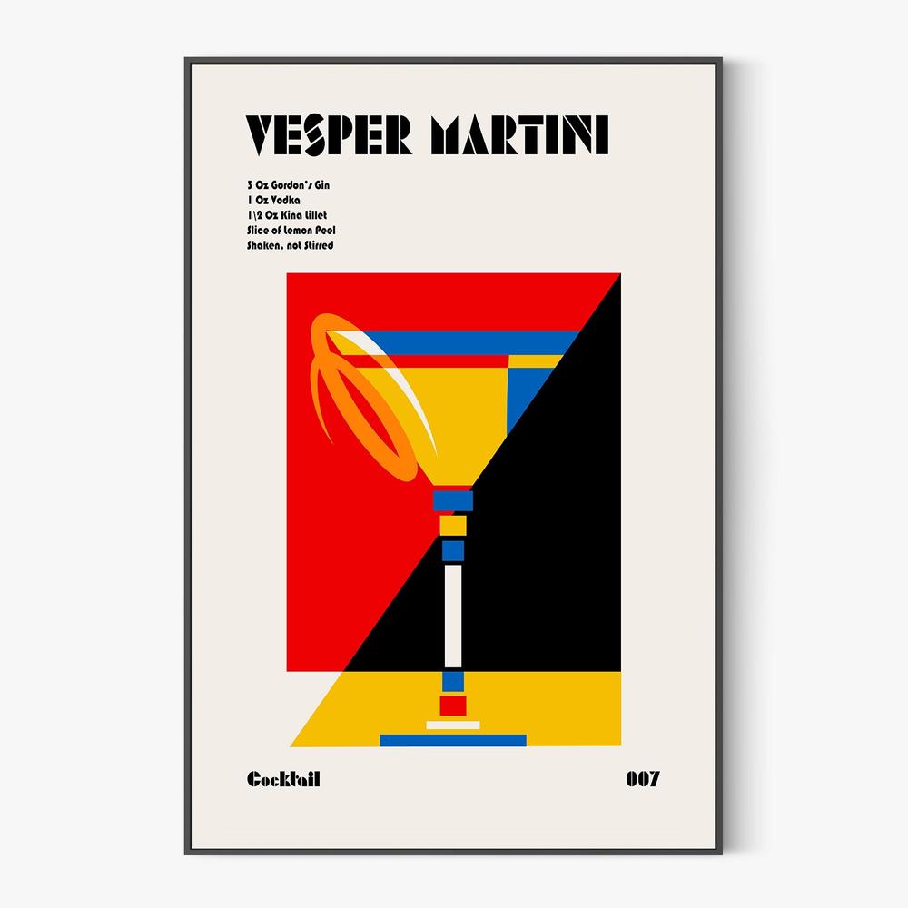 Vesper Martini Recipe Art-by-Retrodrome-wall-art-print-canvas-poster-framed-Gioia