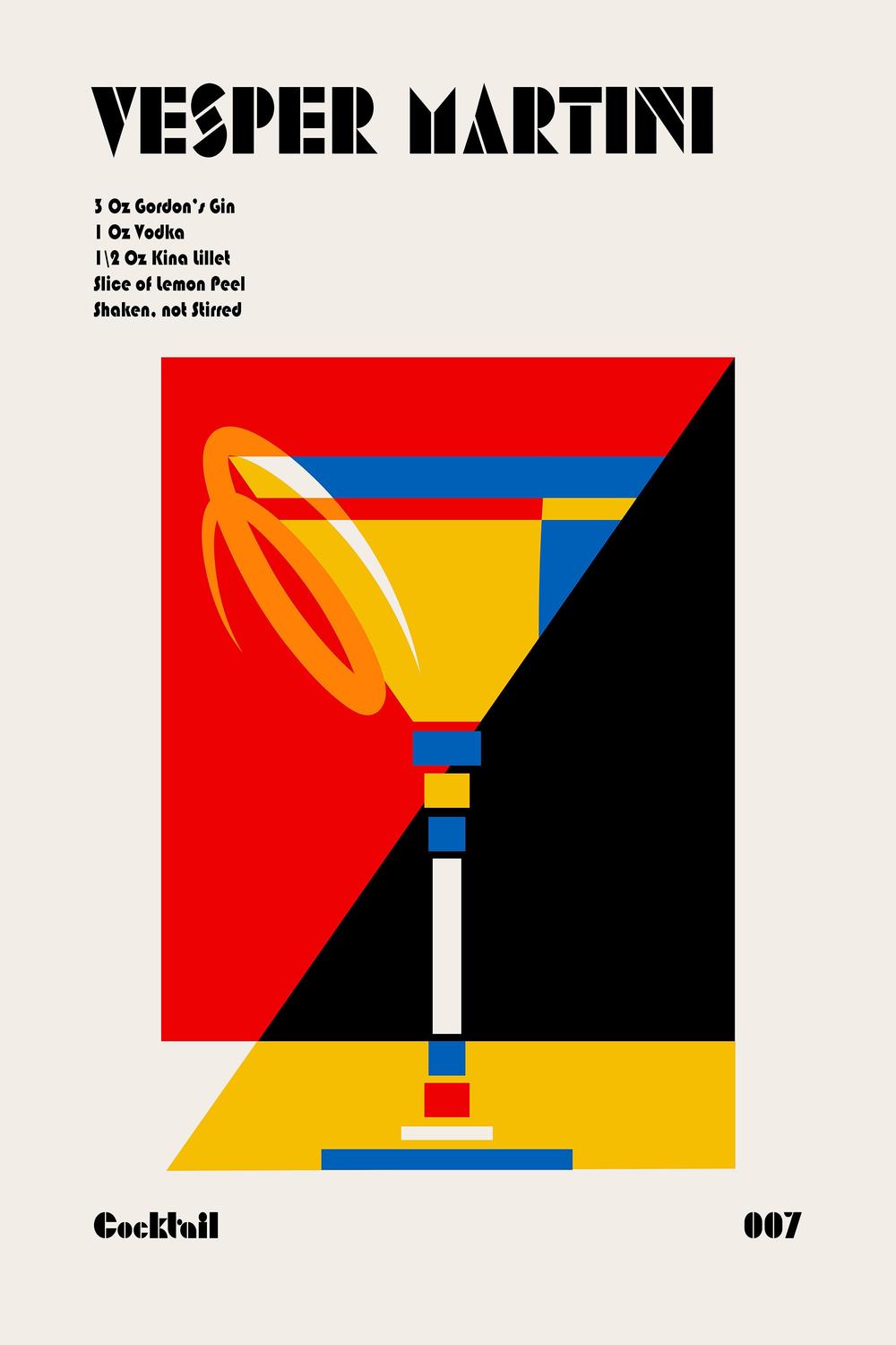 Vesper Martini Recipe Art-by-Retrodrome-wall-art-print-canvas-poster-framed-Gioia