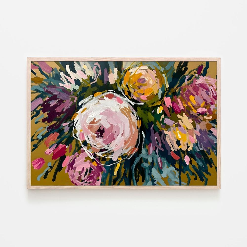 Vibrant Abstract Flowers-by-Edie-wall-art-print-canvas-poster-framed-Gioia