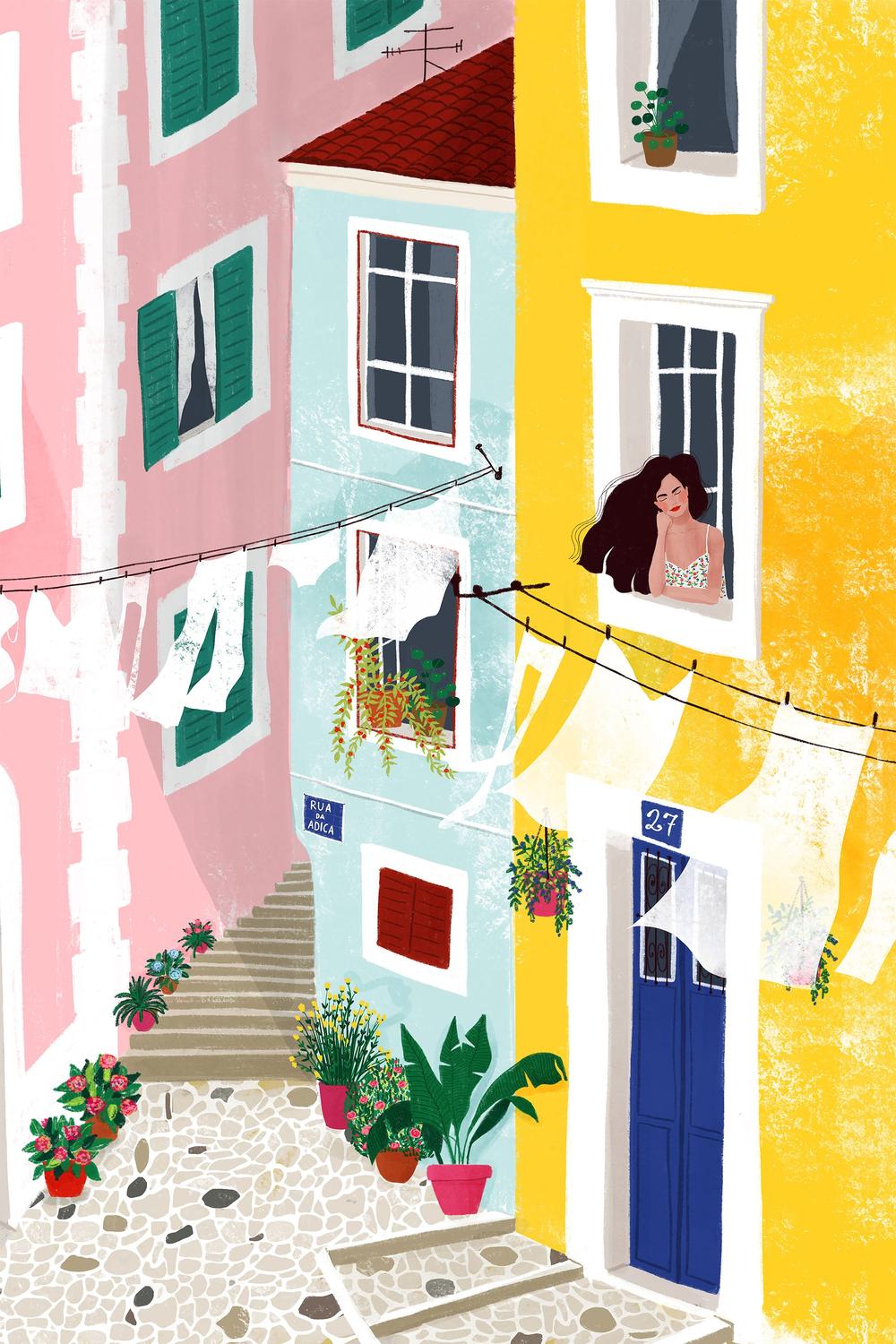 Vibrant European Street-by-Maja Tomljanovic-wall-art-print-canvas-poster-framed-Gioia