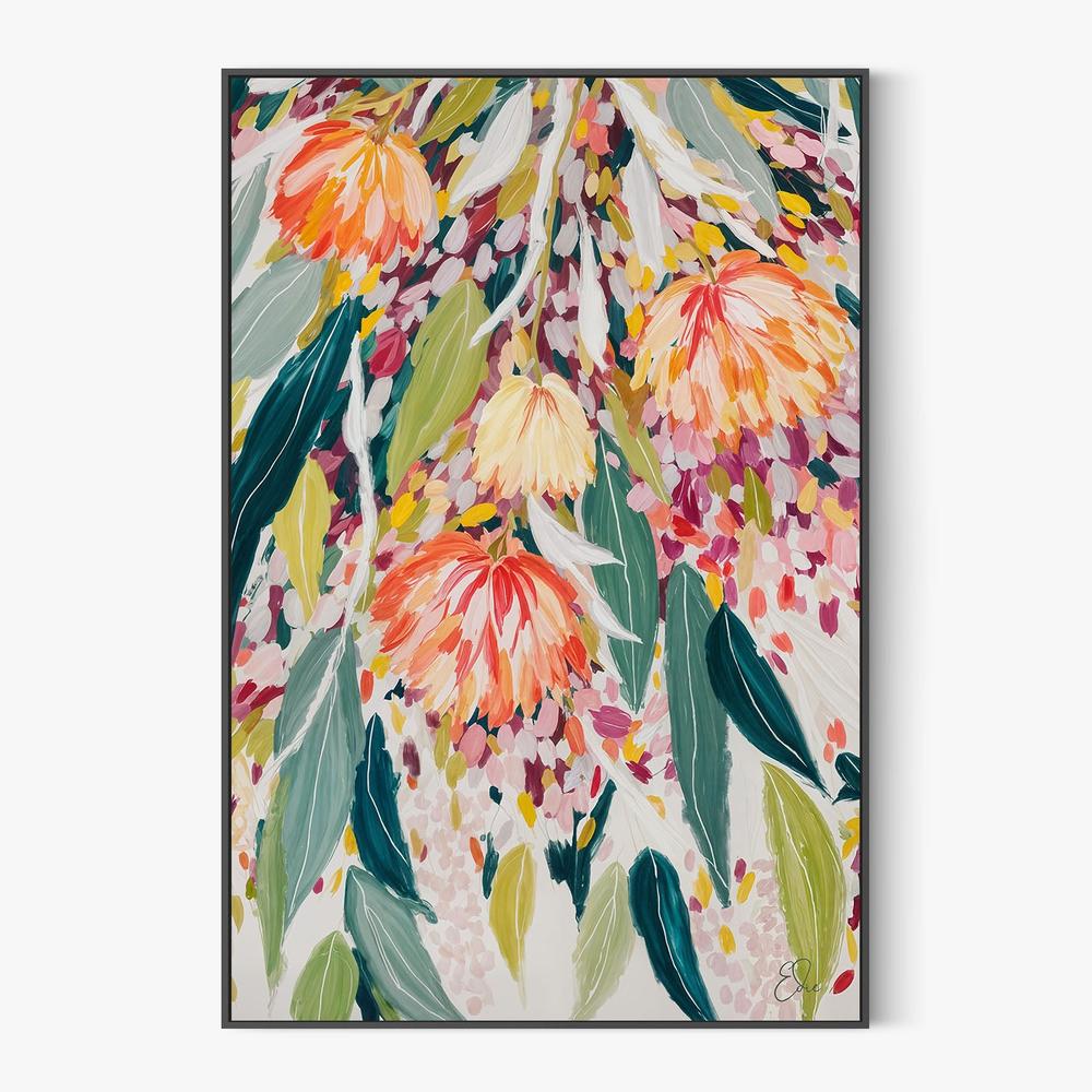 Vibrant Floral Cascade-by-Edie-wall-art-print-canvas-poster-framed-Gioia
