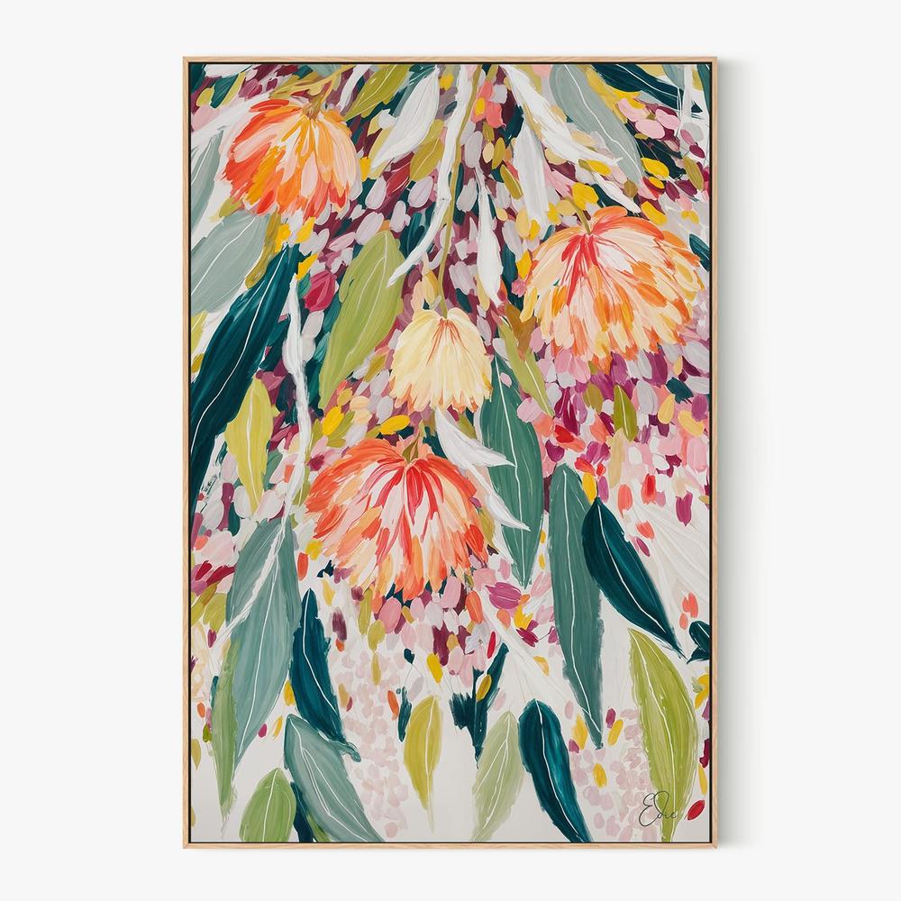 Vibrant Floral Cascade-by-Edie-wall-art-print-canvas-poster-framed-Gioia