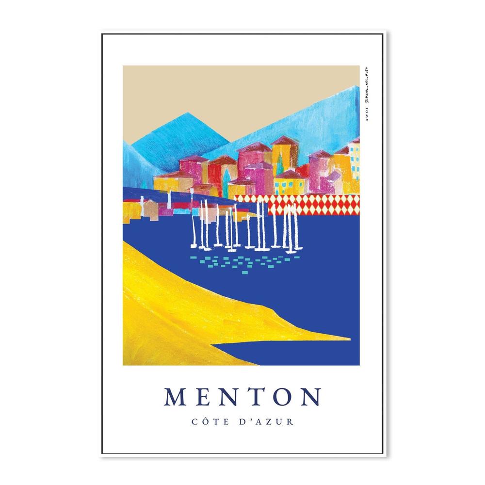 Vibrant Menton Harbor-by-Alex Nereuta-wall-art-print-canvas-poster-framed-Gioia