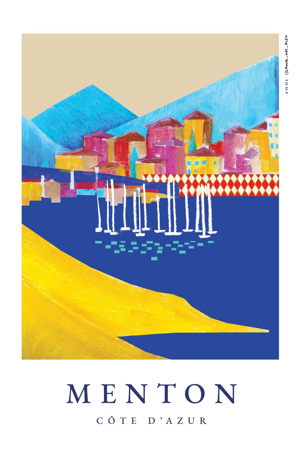 Vibrant Menton Harbor-by-Alex Nereuta-wall-art-print-canvas-poster-framed-Gioia