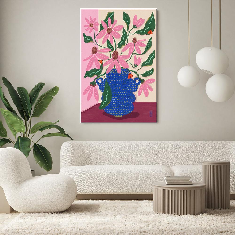 Vibrant Pink Blooms-by-Dirkie Nell-wall-art-print-canvas-poster-framed-Gioia