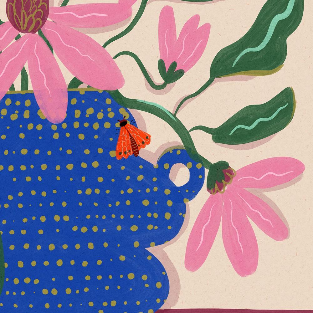 Vibrant Pink Blooms-by-Dirkie Nell-wall-art-print-canvas-poster-framed-Gioia