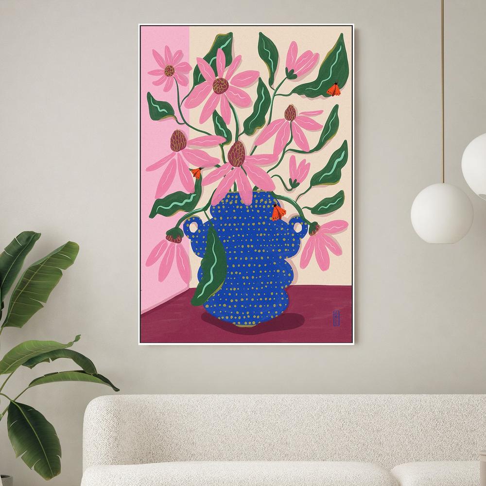 Vibrant Pink Blooms-by-Dirkie Nell-wall-art-print-canvas-poster-framed-Gioia