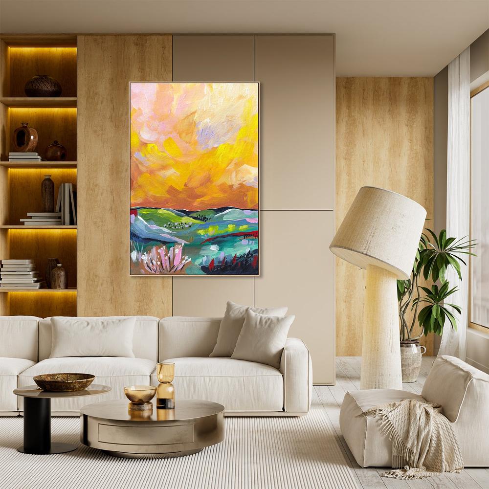 Vibrant Sunset Landscape-by-Dirkie Nell-wall-art-print-canvas-poster-framed-Gioia