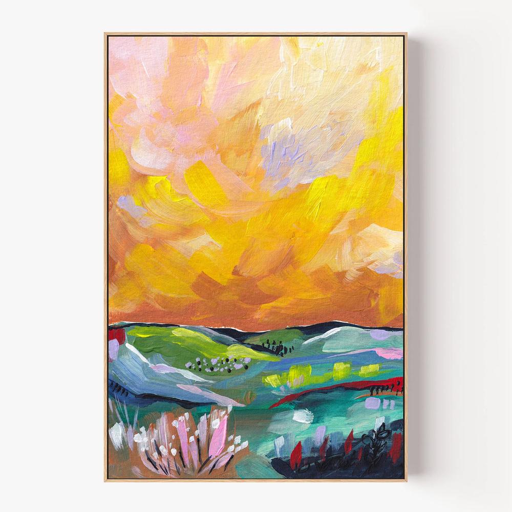 Vibrant Sunset Landscape-by-Dirkie Nell-wall-art-print-canvas-poster-framed-Gioia
