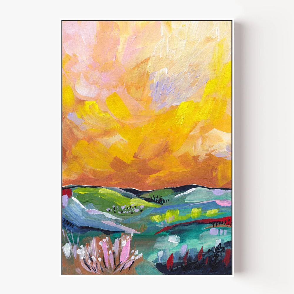 Vibrant Sunset Landscape-by-Dirkie Nell-wall-art-print-canvas-poster-framed-Gioia