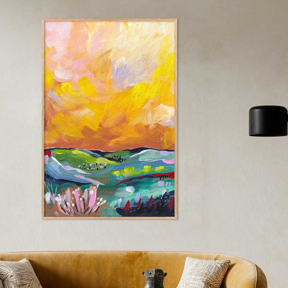 Vibrant Sunset Landscape-by-Dirkie Nell-wall-art-print-canvas-poster-framed-Gioia