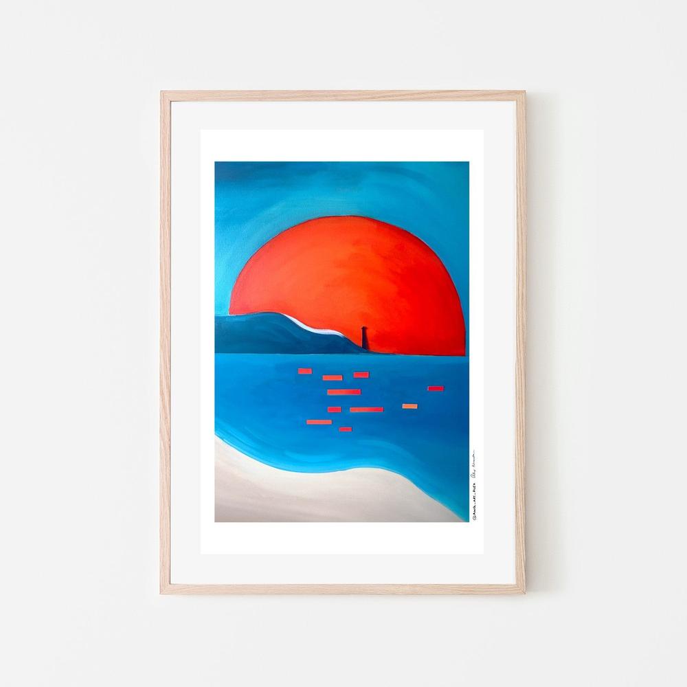 Vibrant Sunset Lighthouse-by-Alex Nereuta-wall-art-print-canvas-poster-framed-Gioia