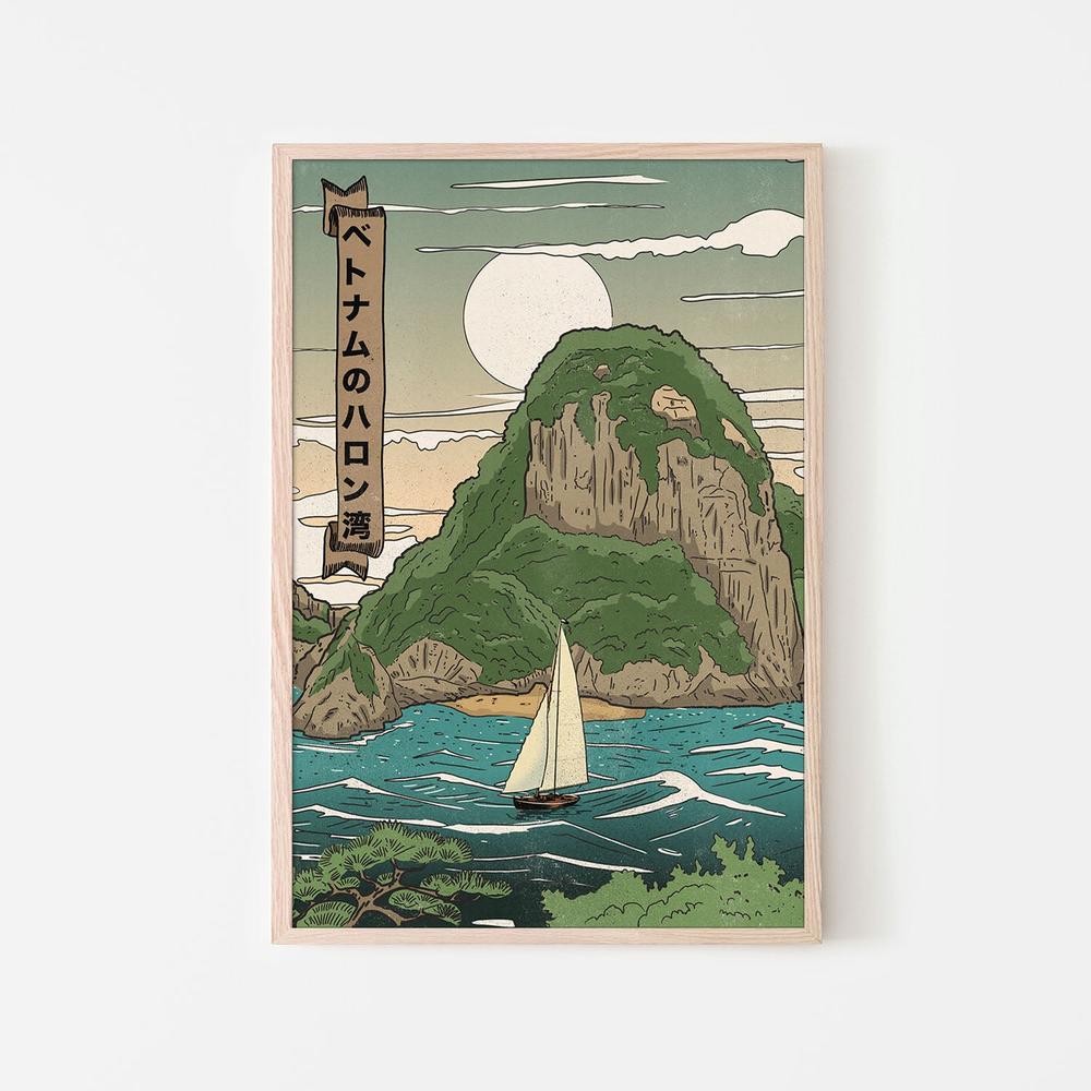 Vietnam Halong Bay Sailing-by-Nicholas-wall-art-print-canvas-poster-framed-Gioia