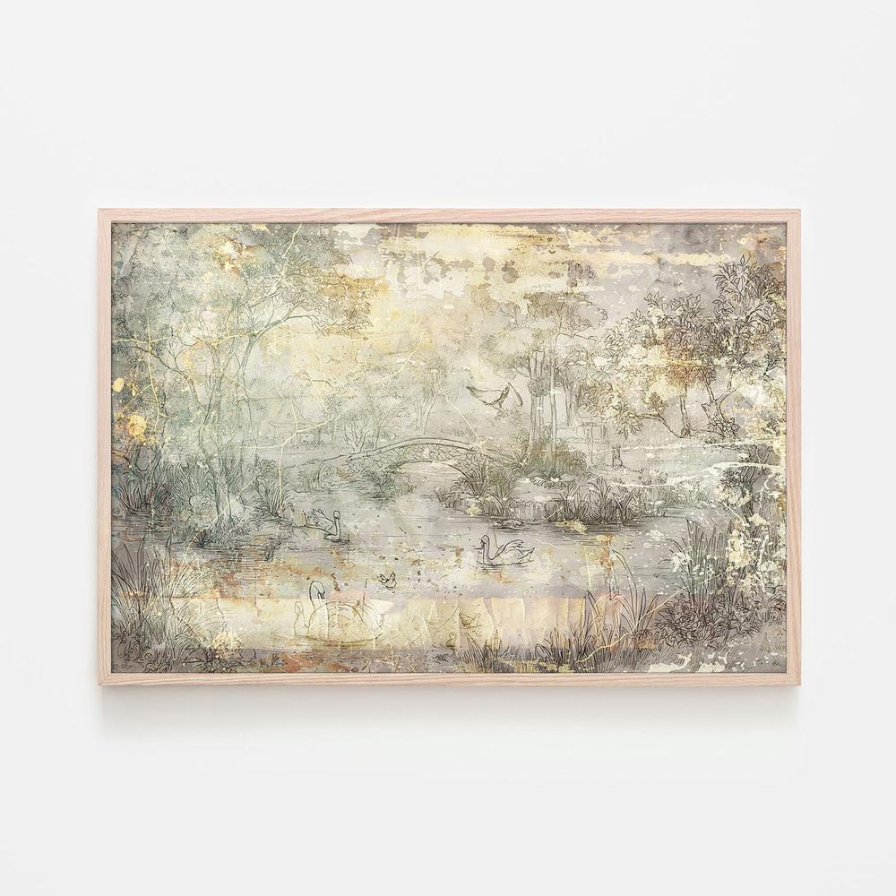 wall-art-print-canvas-poster-framed-Vintage Bridge Landscape-6